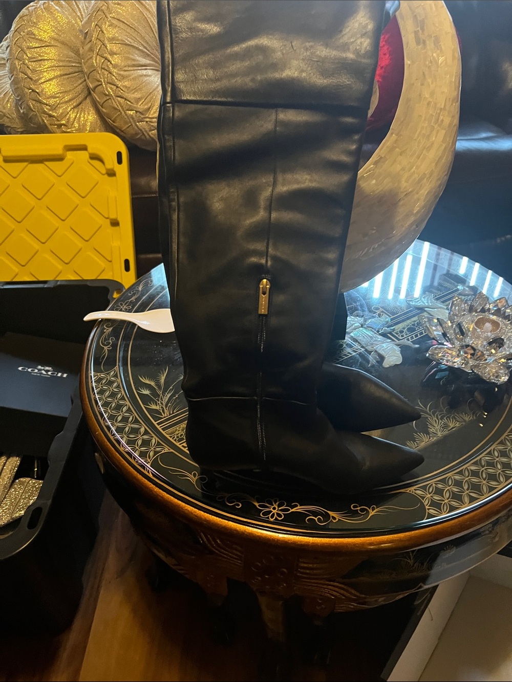 Vince Camuto Black Over-the-Knee Pointed Toe Boots